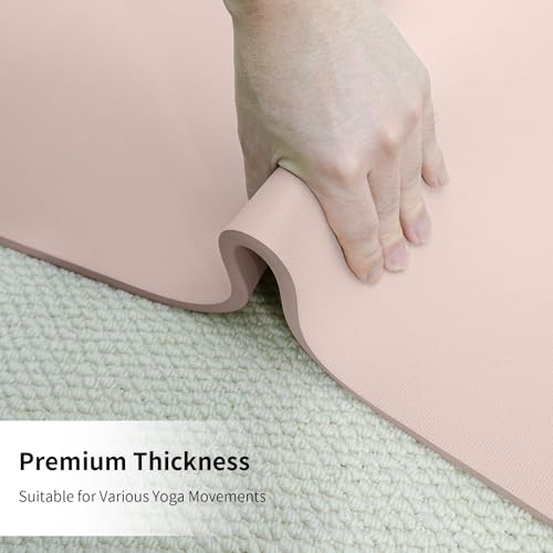 HAHE Yoga Mat Thick (8MM,1/3"), Eco-Friendly POE Non Slip Yoga Mat, High Rebound & Shock Absorption, Anti-Tear & Sweat-Res...