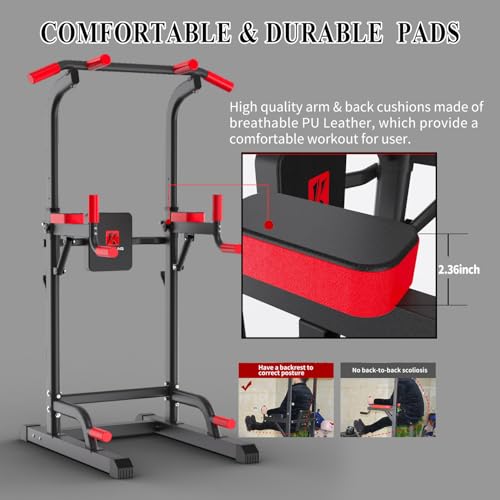 K KiNGKANG Power Tower Dip Station, Multi-Function Assistive Trainer Pull Up for Home Gym Muscle Building and Beginner Exe...