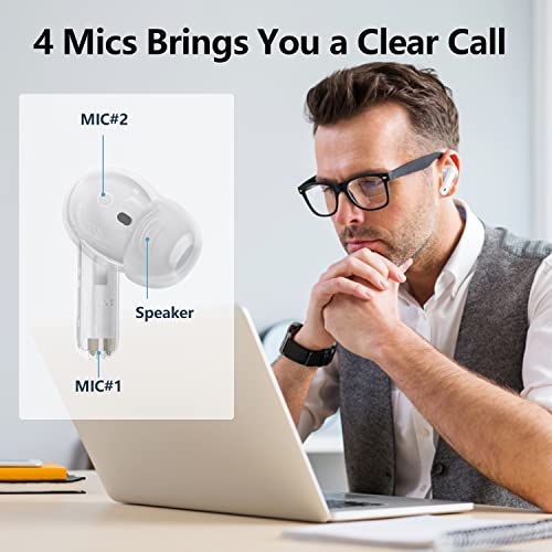 XIAOWTEK A40 Pro Wireless Earbuds, 50Hrs Playtime Bluetooth Earbuds Built in Noise Cancellation Mic with Charging Case, Bl...