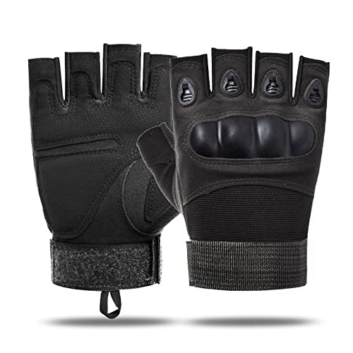 SUJAYU Outdoor Men's Knuckle Protection Workout Training Fingerless Gloves