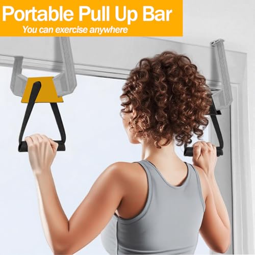 Portable Pull Up Bar - Adjustable Doorway Home Gym with 330lbs Capacity - No Screw Installation for Workout Anywhere - Lig...