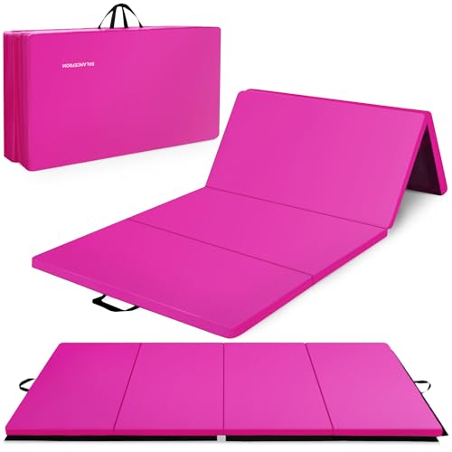 BalanceFrom 10x4 Feet 4-Panel Folding Gymnastics Mat – 2-Inch Thick Pad with Vinyl Surface and Carrying Handles for Tumbli...