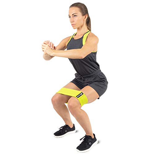 ProsourceFit Fabric Loop Resistance Bands Set with Anti-Slip Grip, Mini Workout Bands for Fitness Training to Tone Legs, G...