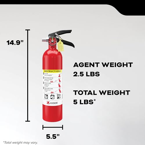 Kidde Commercial-Grade Fire Extinguisher for Office, Schools, Rechargeable 1A10BC