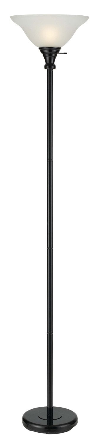 Cal Lighting BO-213-BK Floor Lamp, Metal, Smokey Glass Shades, 13 x 13 x 70, Black Finish