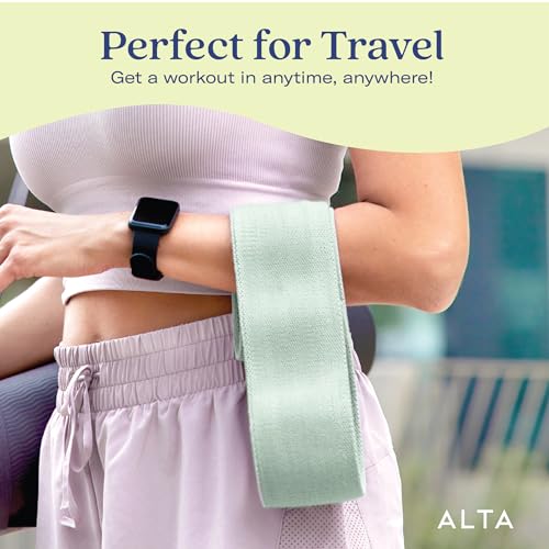 ALTA Booty Bands for Women - Premium Non-Slip Fabric Resistance Bands for Working Out - Cloth Resistance Bands for Legs, F...