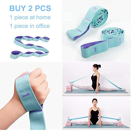 Elastic Stretching Strap with 11 Loops, Multi-Loop Yoga Stretching Strap Elastic Exercise Band, Improve Flexibility Arm Le...
