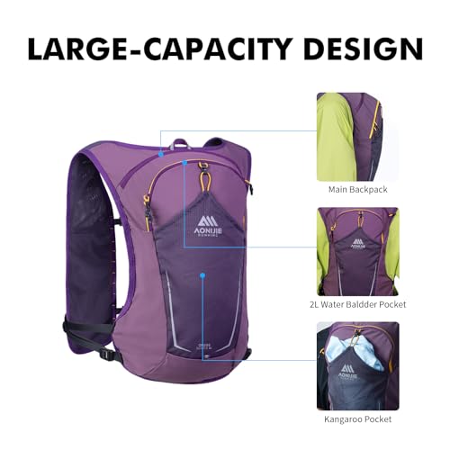 AONIJIE Running Hydration Vest for Men & Women, 8L Hydration Backpack, Multiple Pocket Designs for Water Bottles/Bladders,...