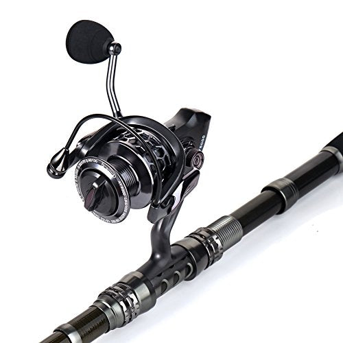 Sougayilang Fishing Rod Reel Combo with Telescopic Fishing Pole Spinning Reel Carrier Bag for Travel Saltwater Freshwater ...