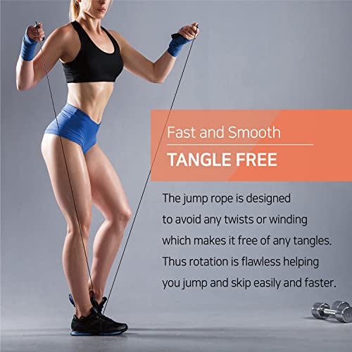 Skipping Jump Rope for Fitness Workout - Light Weight, Adjustable, Tangle Free, Excellent line control for Cardio Boxing, ...