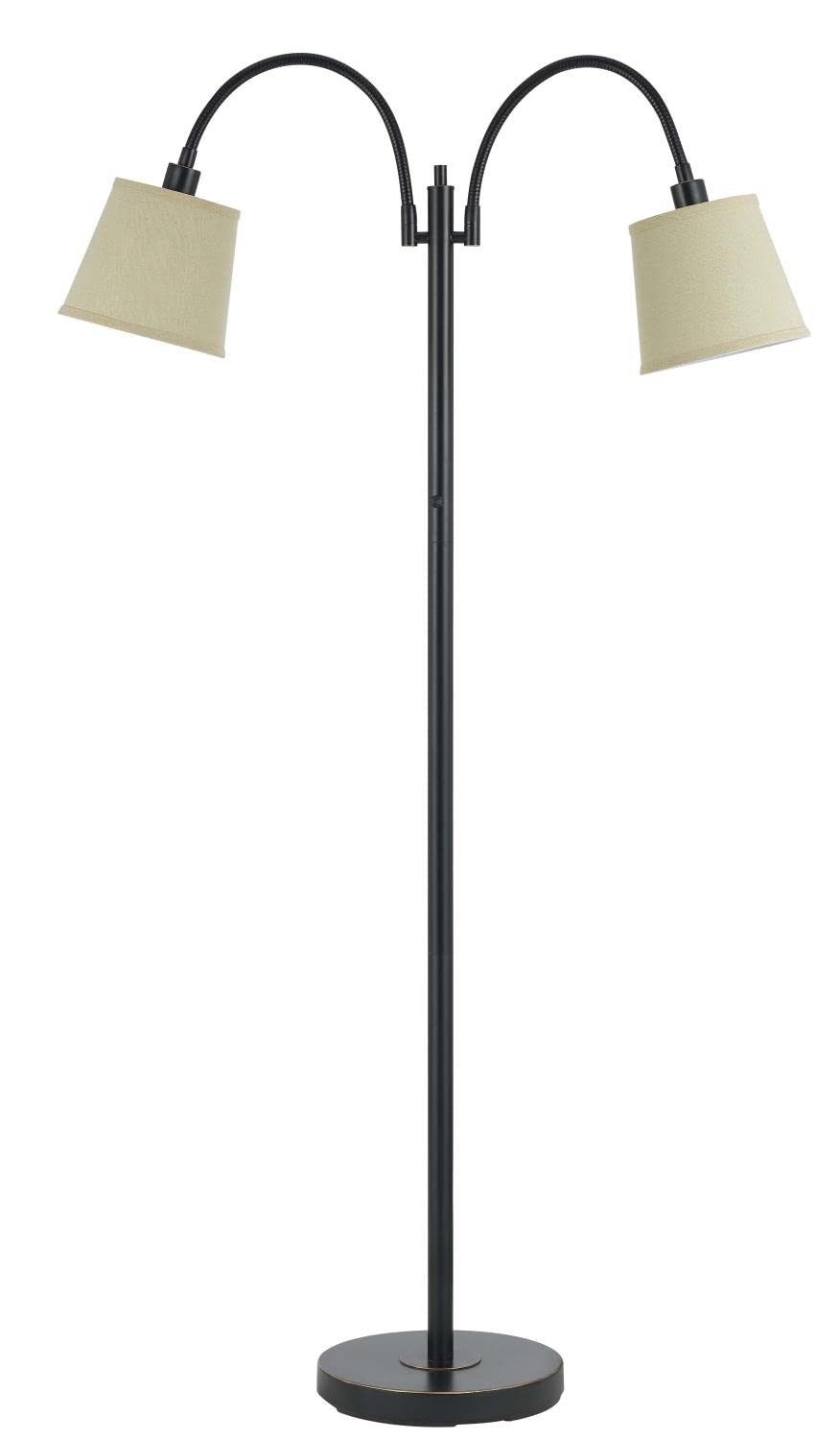 Cal Lighting Transitional Two Floor Lamp, Model CALBO-2444FL-DB, Metal, Bronze, 38 x 12 x 65 inches