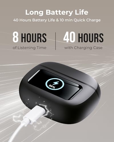 Wireless Earbuds, Ear Buds Active Noise Cancelling with Charging Case, 6.0 Bluetooth Earbuds with AI Clear Calls, 40H Play...