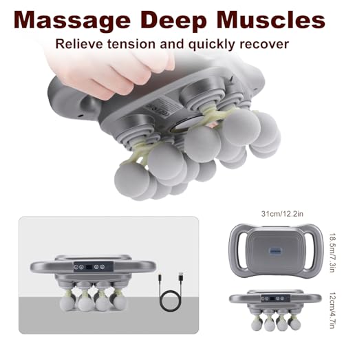 nektron 16-Head Massage Gun Set, Deep Tissue Percussion Massager with 9 Modes and 9 Adjustable Intensities,Quiet Muscle Ma...