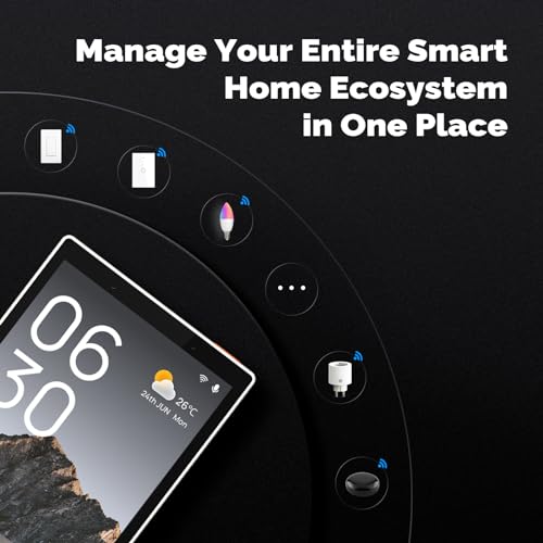 MOES Smart Home Touchscreen Control(1-Switch Panel), In-wall Smart Panel with Alexa Built-in, Compatible with Smart Life d...