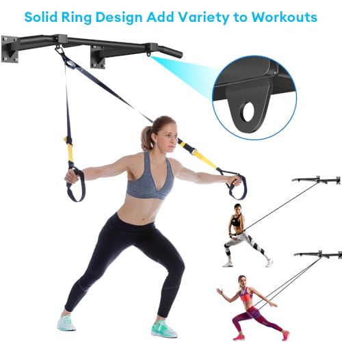 Wall Mount Pull Up Bar, Joist Beam Rafter Mount Pull-up Bar, Ceiling Mounted Chin Up Bar for Home Gym with Punching Bag Ha...