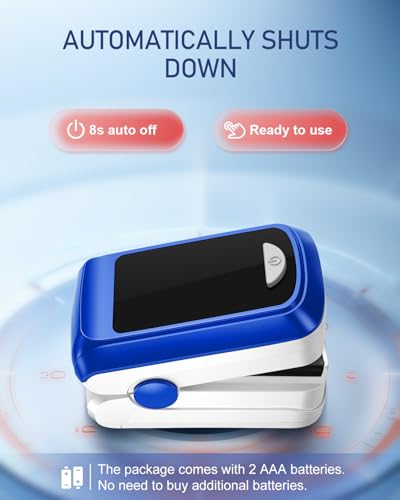 Pulse Oximeter Fingertip Oxygen Monitor Fingertip Pulse Ox Heart Rate and SpO2 Finger Pulse Oximeter for SpO2/Heart Rate/P...