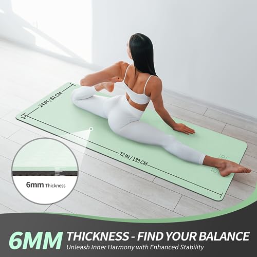CAMBIVO Yoga Mat for Women Men Kids, 1/3 & 1/4 & 2/5 Inch Extra Thick Yoga Mat Non Slip, 72" x 24" TPE Yoga Mats, Workout ...