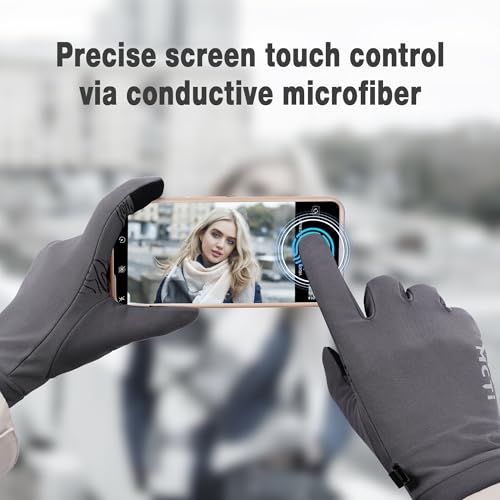 MCTi Lightweight Glove Liners for Men Women, Touch Screen Gloves with Conductive Microfiber, Palm Silicone, for Running Dr...