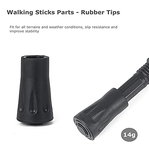 Walking Stick Tips Rubber 4pcs Trekking Pole Tips Replacement- Rubber Feet for Hiking Poles, Walking Sticks, Trekking Pole...