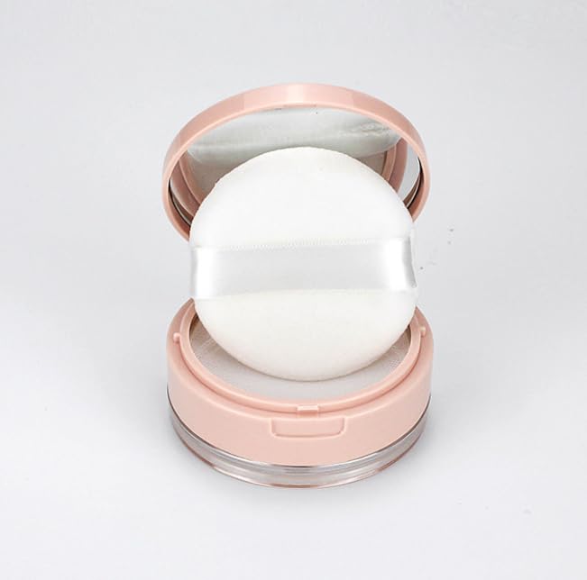 Duehut Loose Powder Cocntainer No Leaks Empty Reusable Plastic Loose Powder Compact Container Makeup Powder Case with Sponge Pow