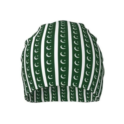 sackhg Flag of Pakistan Print Winter Beanie Hat Men Women Soft Lightweight Thermal Cap for Outdoor Skiing Wear Black