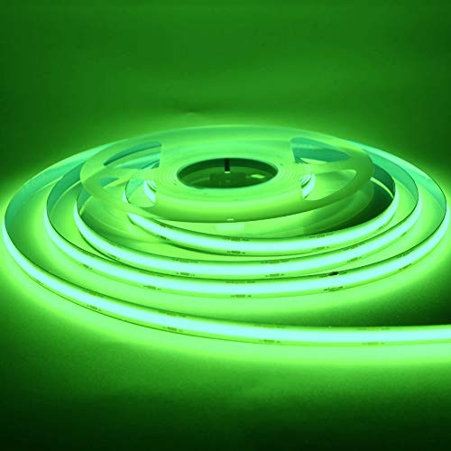 KD-tec LED Strip Light 384Led/m 16.4ft COB Flexible DC12V/24V Bendable Tape Green, Model LED-COB-384, Vinyl Material