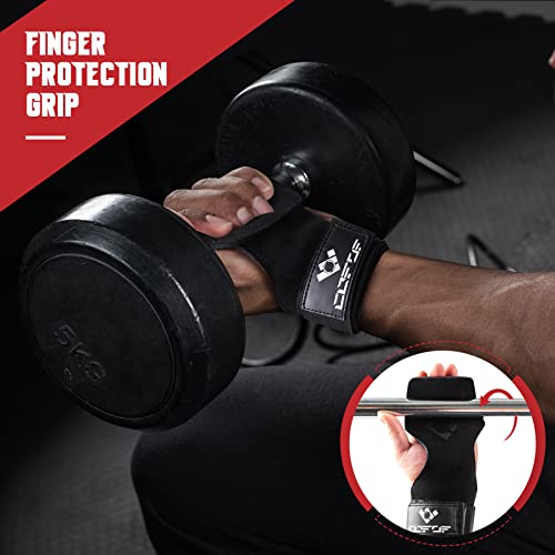 COFOF Weight Lifting Wrist Strap, Double Layer Leather Wrist Strap for Deadlift and Powerlifting, Adjustable Neoprene Padd...