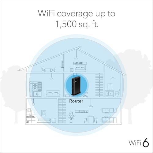 NETGEAR 4-Stream WiFi 6 Router (R6700AX) – Router Only, AX1800 Wireless Speed (Up to 1.8 Gbps), Covers up to 1,500 sq. f...