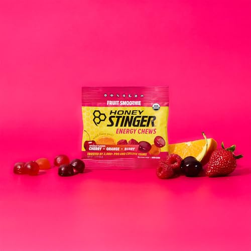 Honey Stinger Organic Fruit Smoothie Energy Chew, Gluten Free & Caffeine Free, for Exercise, Running and Performance, Spor...