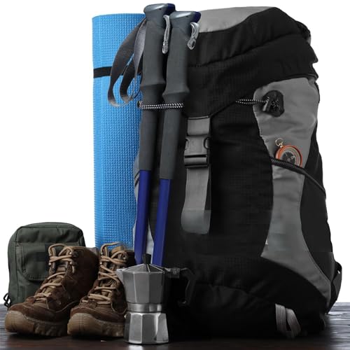 4pcs Climbing Stick Holder, Hiking Trekking Pole Backpack Bungee Straps, Adjustable Elastic Cord Ropes Lanyard Fixing Buck...