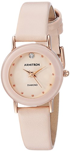 Armitron Women's 75/2447 Diamond-Accented Leather Strap Watch