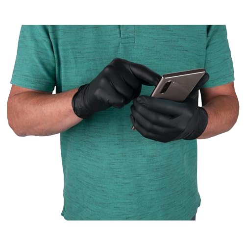 Performance Tool W89012 Large Black Nitrile Gloves Medium