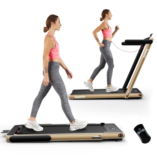 Goplus 2 in 1 Folding Treadmill, 2.25HP Superfit Under Desk Electric Treadmill, Installation-Free with Remote Control, APP...