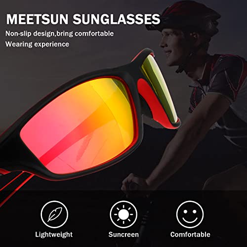 TOODOO 4 Pairs Men Polarized Sunglasses with UV Protection Driving Glasses Sports for Sport Outdoor Activities