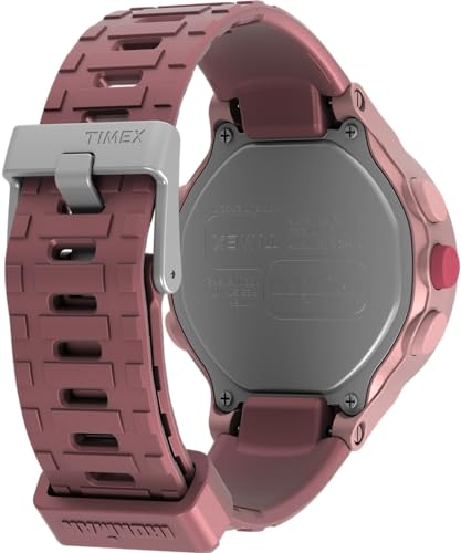 Timex Unisex Ironman Triathlon T200 42mm Watch - Pink Strap Digital Dial Pink Case