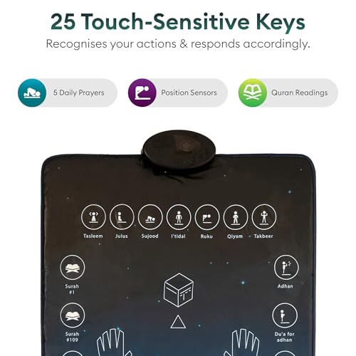 My Salah Mat for Adults - Smart Interactive Prayer Mat for Adults & Reverts Learning Surahs, Salah, Duas, & More - Muslim ...