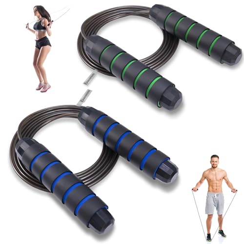 Emazerom Jump Rope for Women Men Kids, Adjustable Skipping Rope with Ball Bearings, Professional Jumping Rope with Foam Ha...