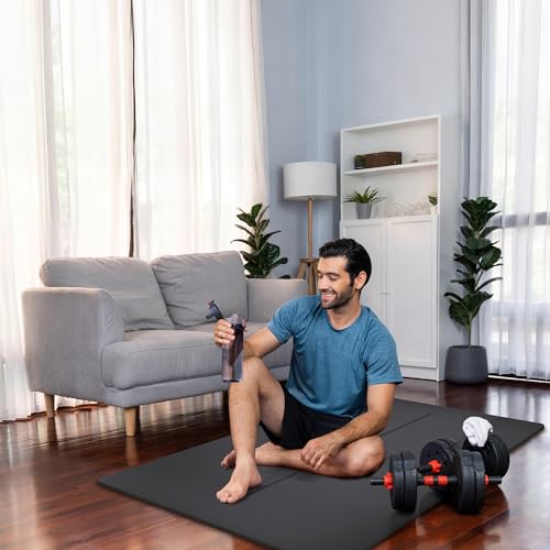 Gogokiwi Large Yoga Mat (6'x4') – 1/4" & 1/2" Thick Exercise Mats for Home Workout, Extra Wide Workout Mats for Home Gym, ...