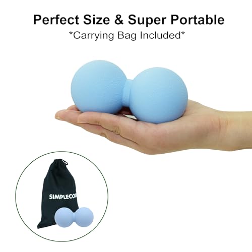 Hard Peanut Massage Ball, Double Lacrosse Massage Ball. Deep Tissue Massage Roller Mobility Ball for Physical Therapy Myof...