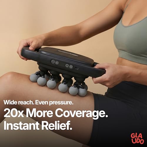 GLAUDO 20-Head Massage Gun - Deep Tissue Percussion Massager with 30 Speeds & 3 Modes - Ultra Quiet Handheld Muscle Massag...
