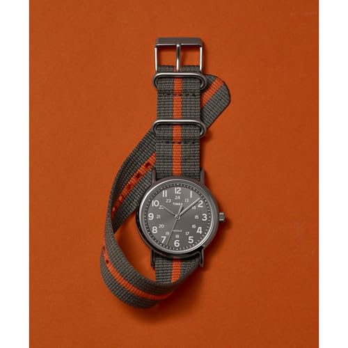 Timex Weekender 38mm Unisex Analog Watch | INDIGLO Backlight | Adjustable Durable Nylon Fabric Slip Through Strap | 24 Hou...