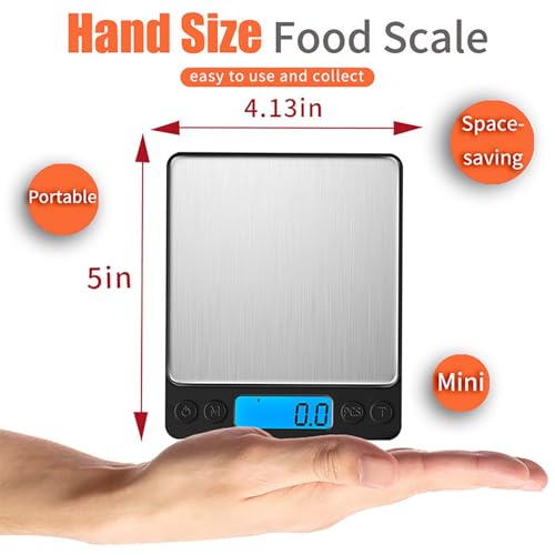 Digital Food Kitchen Scale Upgraded, YONCON 3000g/0.1g High Accuracy Mini Pocket Scale Measures in Grams and oz for Cookin...