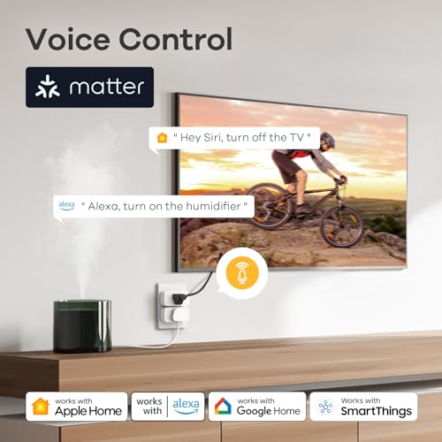 Linkind Matter Smart Plug, Work with Apple Home, Siri, Alexa, Google, SmartThings, Smart Home Smart Outlet Timer 15A/1800...