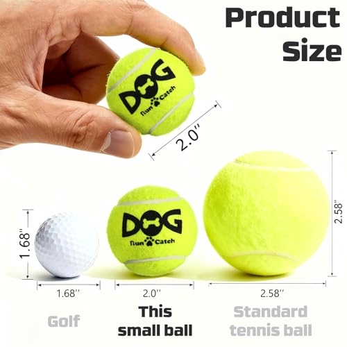 INSUM Small Tennis Balls for Dogs - 12 Pack 2.0" Squeaky Dog Balls for Small Breed, SGS Certified Non-Toxic, Interactive F...