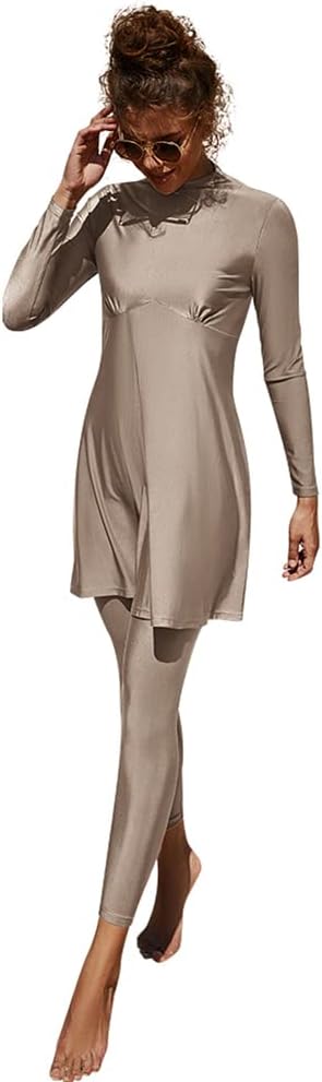 IBTOM CASTLE Muslim Swimsuits for Women Modest Swimwear Long Sleeve Burkini Pants Full Cover Islamic Bathing Suit