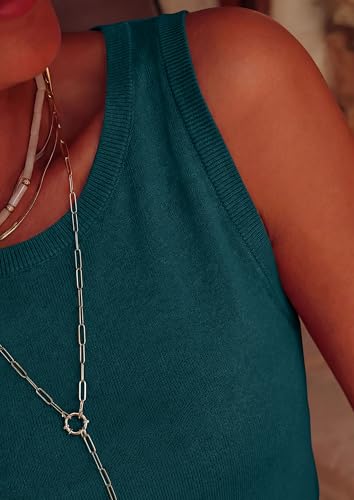 PRETTYGARDEN Sleeveless Sweater Tops for Women 2026 Summer Dressy Ribbed Tank Tops Spring Business Casual Work Shirts Blouses