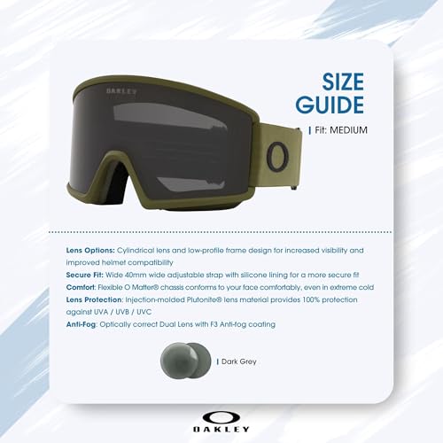 OAKLEY Target Line MEDIUM/LARGE Ski Goggles For Men For Women OO7120, OO7121 +BUNDLE with ACCESSORY EYEWEAR KIT