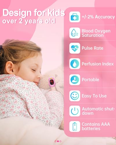 Child Pulse Oximeter For Kids - Pulse Oximeter Fingertip Childrens Pulse Oximeter Oxygen Meter Finger Pulse Oximeter ids, ...