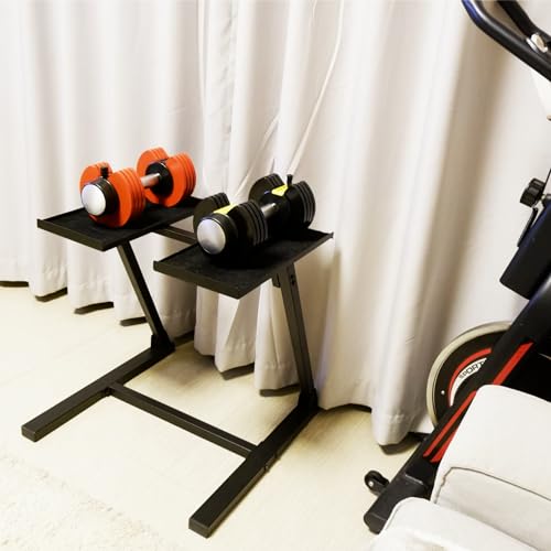 Heavy-Duty Adjustable Dumbbell Rack, with Wheels/Wheel-Free Versions, Non-Slip Pads for Noise Reduction, Compatible with M...