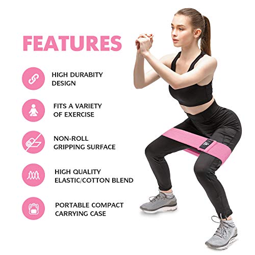 CFX Resistance Bands Set, Exercise Bands with Non-Slip Design for HIPS & Glutes, 3 Levels Workout Bands for Women and Men,...